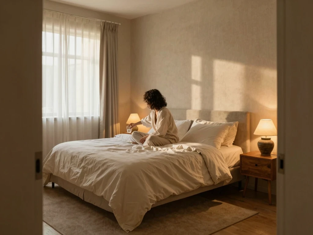 Sengetidsritual med mykt lys og rolig atmosfære